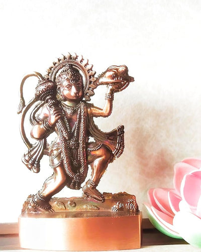 Hindu Gods : Hanuman Ji Metal Idol for Car Dashboard, Temple Puja, Home Decor & Office