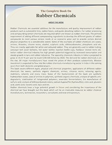 The Complete Book on Rubber Chemicals by NPCS Board of Consultants & Engineers [Paperback]
