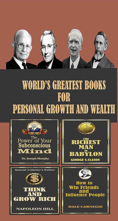 World's Greatest Books For Personal Growth & Wealth (Box Set) by Dale Carnegie, Napoleon Hill, Dr. Joseph Murphy & George S. Clason [Hardcover]