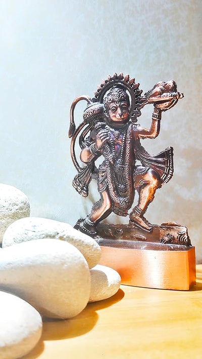 Hindu Gods : Hanuman Ji Metal Idol for Car Dashboard, Temple Puja, Home Decor & Office