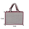 Fashmade Jute Carry Handbag For Men Women | Multi-Purpose Daily Use Tote Regular Eco-Friendly Shopping - Maroon