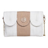Women's Premium Cotton/Full Sling Shoulder Bag | Ladies Purse Handbag  - White-Beige