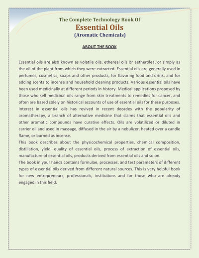 The Complete Technology Book of Essential Oils by NIIR Board [Paperback]