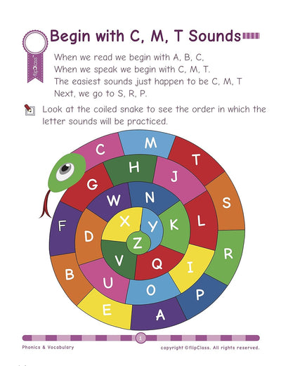 Phonics & Vocabulary: Pre Kindergarten Workbook [Paperback]
