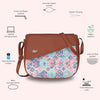 Structured Women's Jute Printed Hand Crafted Vegan Leather styles Flap Sling Bag