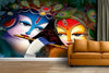 Radha Krishna Religious Sticker Wallpaper for Room Home Office Wall Decor (Size 24X36 Inch)