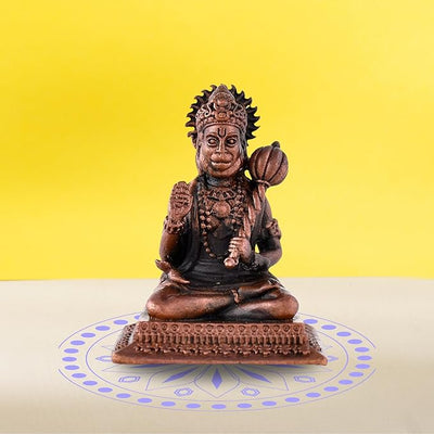 Hindu Gods : Hanuman Ji Handmade Copper Idol Patina Antique Finish - Pack of 1 piece