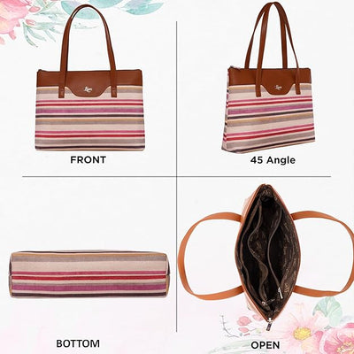 Printed Jute Vegan Leather Handcrafted Women's Office Bag