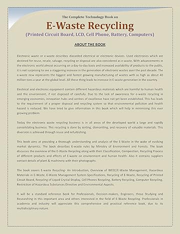 E-Waste Recycling [Hardcover]