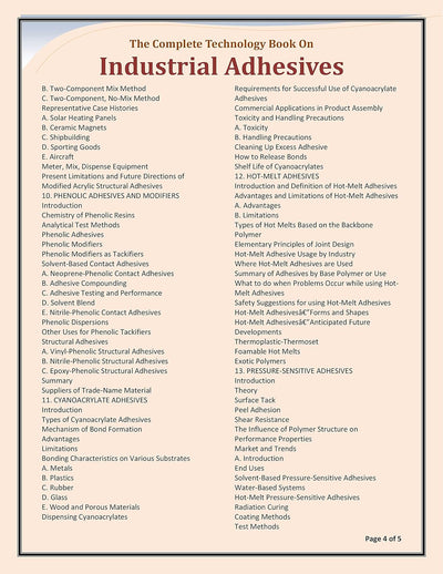 The Complete Technology Book on Industrial Adhesives by NPCS Board of Consultants & Engineers [Hardcover]