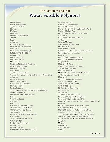 The Complete Book on Water Soluble Polymers [Paperback]