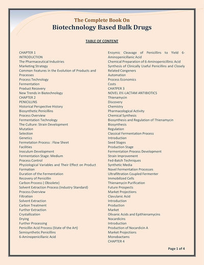 The Complete Book On Biotechnology Based Bulk Drugs by NPCS [Paperback]