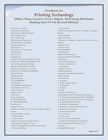 Handbook on Printing Technology [Paperback]