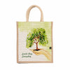 Multicolor Jute bag Printed With Everyday Earth Day for Women and Men Lunch Bag with Zip and Handle