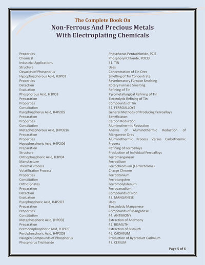 The Complete Book on Non-Ferrous and Precious Metals with Electroplating Chemicals by Dr. H. Panda [Paperback]