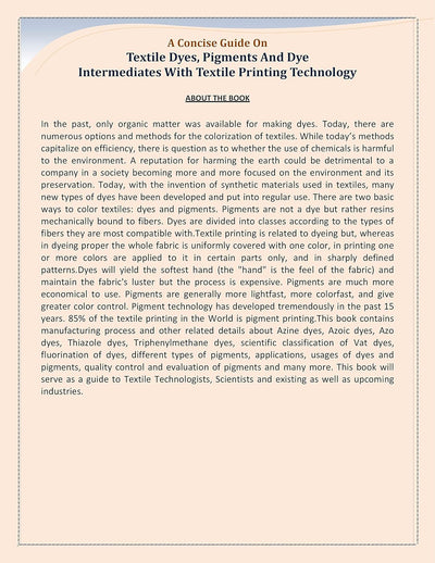 A Concise Guide on Textile Dyes, Pigments and Dye Intermediates with Textile Printing Technology by Dr. H. Panda [Paperback]