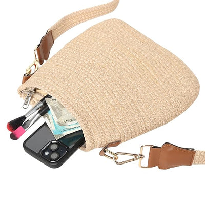 Women's Premium Cotton/Full Sling Shoulder Bag - Beige