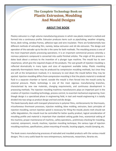 THE COMPLETE TECHNOLOGY BOOK ON PLASTIC EXTRUSION, MOULDING AND MOULD DESIGNS by NIIR BOARD OF CONSULTANTS AND ENGINEERS [Paperback]