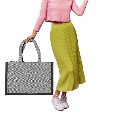 Fashmade Jute Carry Handbag For Men Women | Multi-Purpose Daily Use Tote Regular Eco-Friendly Shopping - Brown