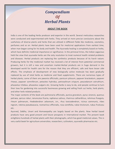 COMPENDIUM OF HERBAL PLANTS by H. PANDA [Paperback]