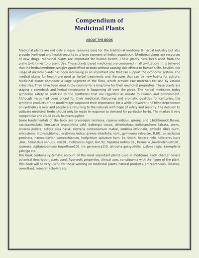 Compendium of Medicinal Plants [Paperback]