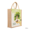 Multicolor Jute bag Printed With Everyday Earth Day for Women and Men Lunch Bag with Zip and Handle