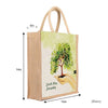 Multicolor Jute bag Printed With Everyday Earth Day for Women and Men Lunch Bag with Zip and Handle