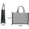 Fashmade Jute Carry Handbag For Men Women | Multi-Purpose Daily Use Tote Regular Eco-Friendly Shopping - Black