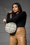 Women's Premium Cotton/Full Sling Shoulder Bag - CIRCLE-BLACK