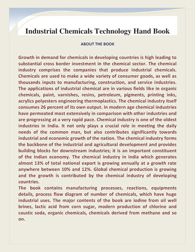 Industrial Chemicals Technology Hand Book by NIIR Board [Paperback]