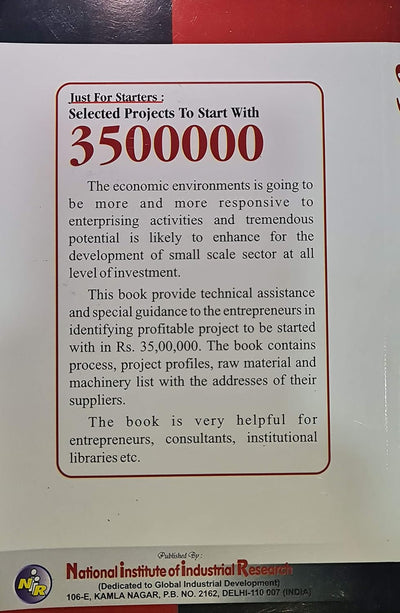 Just for Starters : Selected Projects to Start with 35,00,000 by NIIR Board of Consultants & Engineers [Paperback]