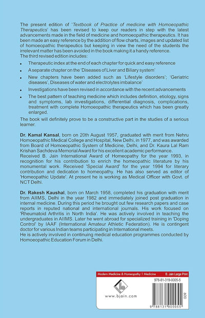 Textbook of Practice of Medicine with Homoeopathic Therapeutics by Kamal Kansal [Hardcover]