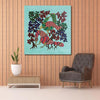 Canvas Print Digital  - Beautiful Peacock Gond Art - For Your Beautiful Space - Painting Suitable Size 12X12 inches ½ inch Additional Border Each Side.