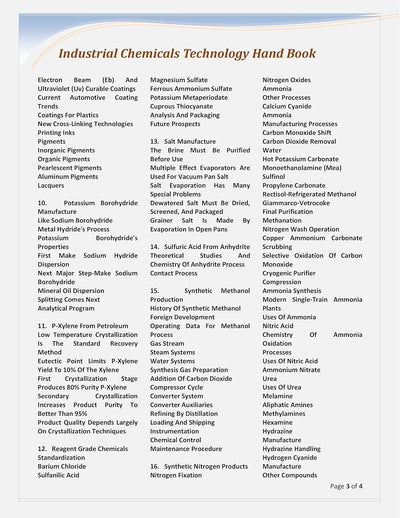 Industrial Chemicals Technology Hand Book by NIIR Board [Paperback]