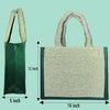 Fashmade Jute Carry Handbag For Men Women | Multi-Purpose Daily Use Tote Regular Eco-Friendly Shopping - Green