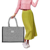 Fashmade Jute Carry Handbag For Men Women | Multi-Purpose Daily Use Tote Regular Eco-Friendly Shopping - Black