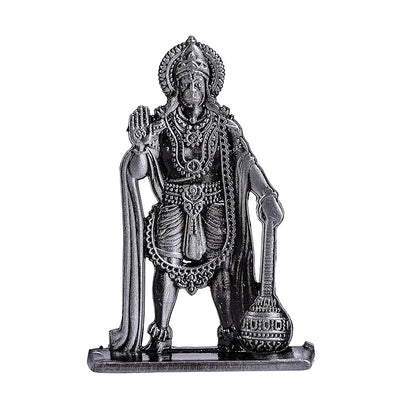 Hindu Gods : Hanuman Ji Idol Statue for Car & Home Temple - Exquisite Statue of Bajrang Bali with Gada (Grey)
