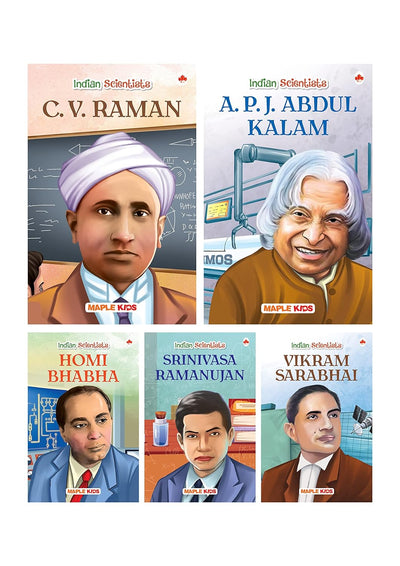 Indian Scientists - Biographies (Set of 5 Books): CV Raman, Homi Bhabha, Ramanujan, Vikram Sarabhai, Abdul Kalam by Maple Press [Paperback]