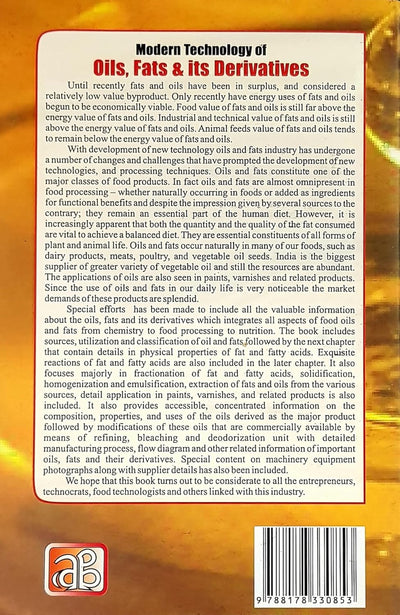 Modern Technology of Oils, Fats & Its Derivatives by NIIR Board [Paperback]