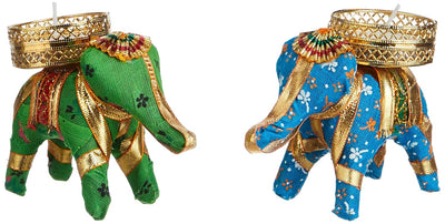 Handcrafted Recycled Material Elephant Tealight Candle Holder for Diya Home Decoration