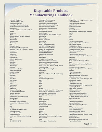 Disposable Products Manufacturing Handbook [Paperback]