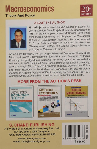 Macroeconomics: Theory and Policy by Ahuja H.L. [Paperback]