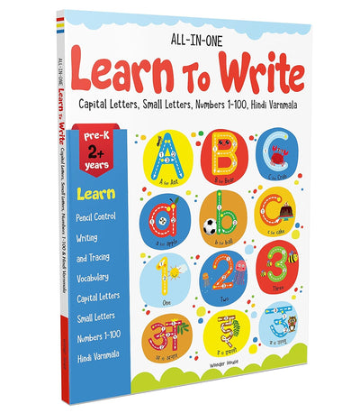 All in one - Learn to write: Capital letters, Small letters, Numbers 1-100, Hindi Varnmala (Paperback)