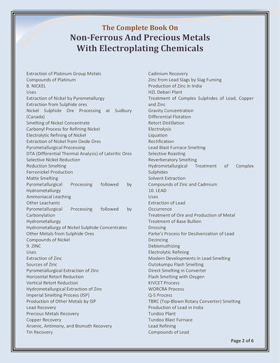 The Complete Book on Non-Ferrous and Precious Metals with Electroplating Chemicals by Dr. H. Panda [Paperback]