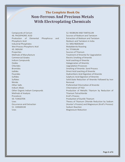 The Complete Book on Non-Ferrous and Precious Metals with Electroplating Chemicals by Dr. H. Panda [Paperback]