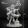 Hindu Gods : Hanuman Ji Bajrang Bali Idol Silver Finish Pratima – Divine Décor Statue for Car Dashboard, Home and Office