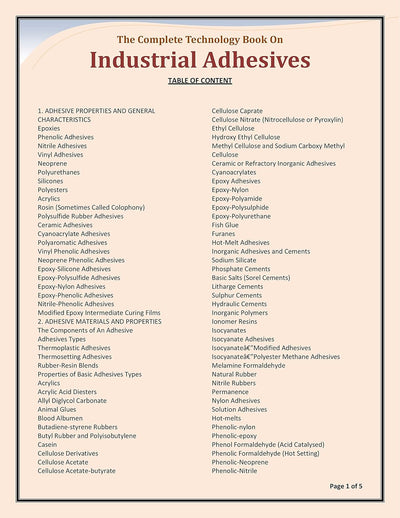 The Complete Technology Book on Industrial Adhesives by NPCS Board of Consultants & Engineers [Hardcover]