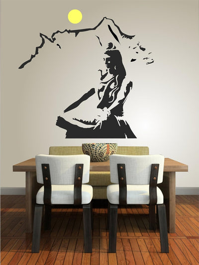 PVC Wall Sticker Beautiful God Shiva on Kailash