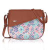 Structured Women's Jute Printed Hand Crafted Vegan Leather styles Flap Sling Bag