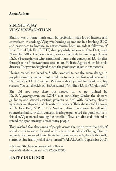 LCHF KETO Cookbook by Sindhu Vijay, Vijay Viswanathan [Paperback]
